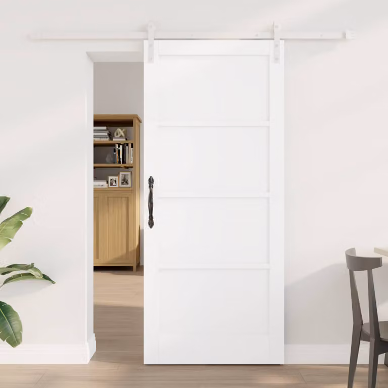 vidaXL Porta scorrevole 86 x 198,5 cm Legno ingegnerizzato Bianco