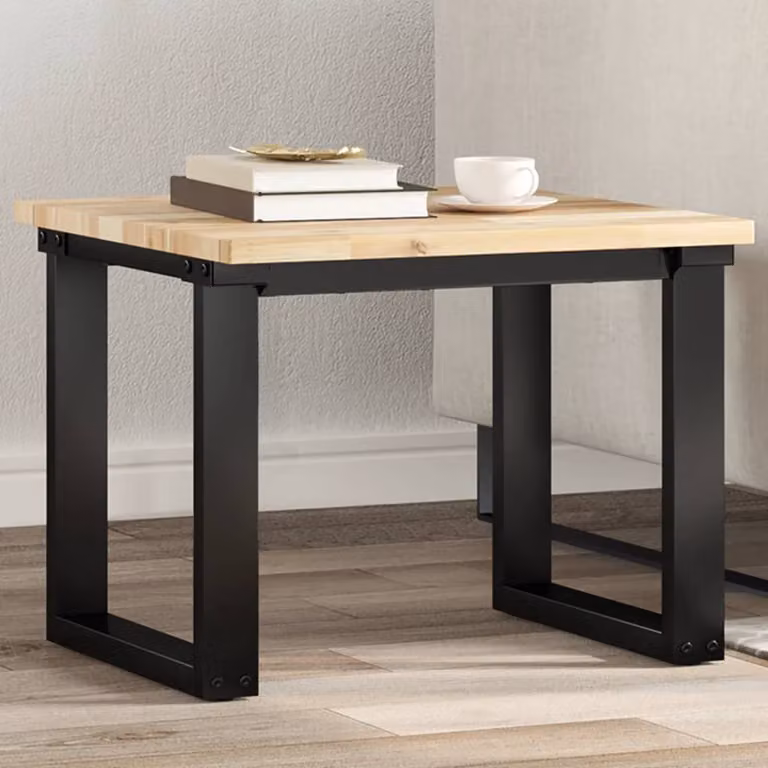 Piano Tavolo Quadrato in Legno Massello di Acacia vidaXL, Colore Marrone/Beige, L 50 x P 50 x H 2 cm