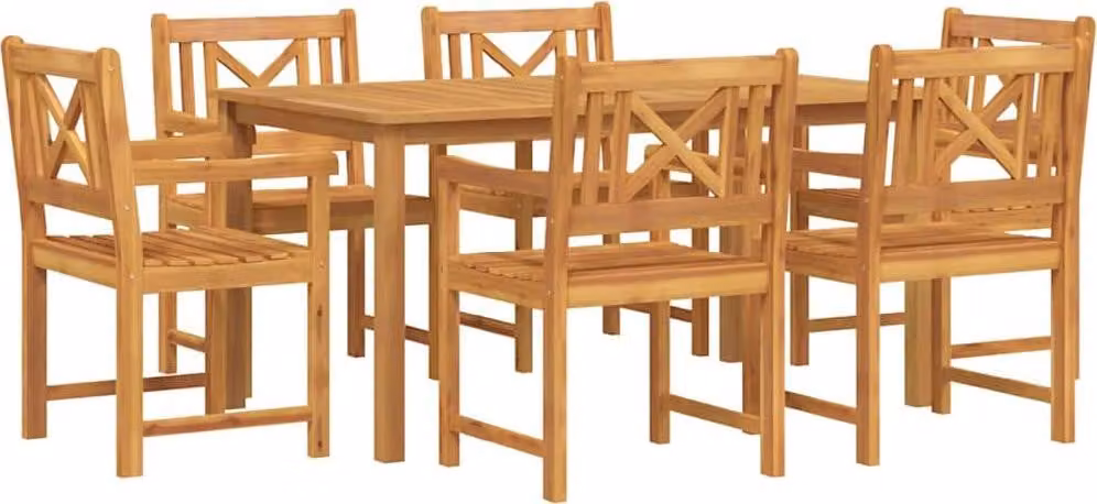 Set da Pranzo per Giardino 7 pcs Marrone