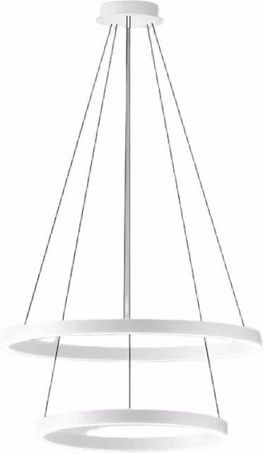 Lampada a sospensione Criseide S/2P Gealuce, colore bianco, con LED integrato da 60W, 3200lm, 3000K, dimmerabile, in alluminio e silicone – 1