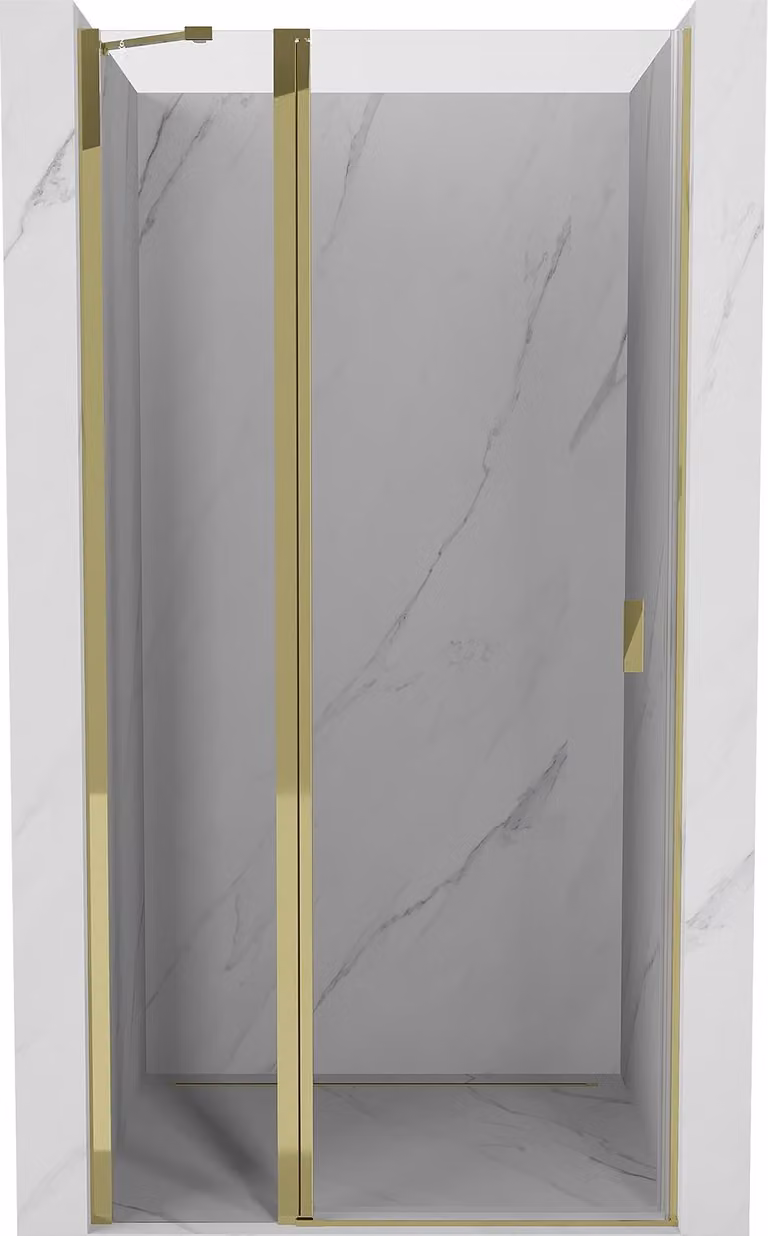 Mexen Mist porta doccia a battente 120 cm, trasparente, oro - 8A4-120-000-50-00