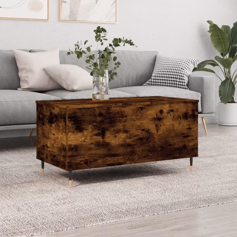 Maison Exclusive - Tavolino in rovere affumicato 90x44,5x45 cm Materiale ligneo