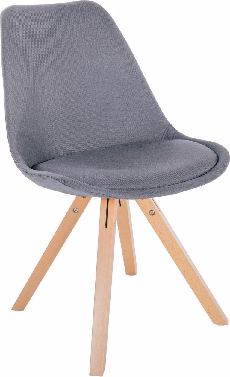 Sedia da pranzo - Seduta confortevole - Sostegno ottimale, rivestimento in tessuto e struttura in legno