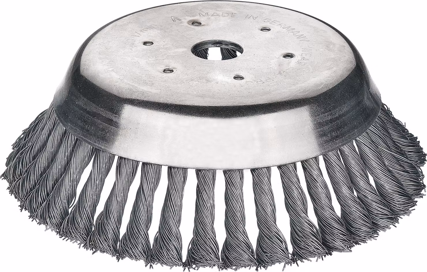Lessmann Kegelbürste gezopft 180 mm Aufnahme 20,0 mm, aus Stahldraht hochfest
