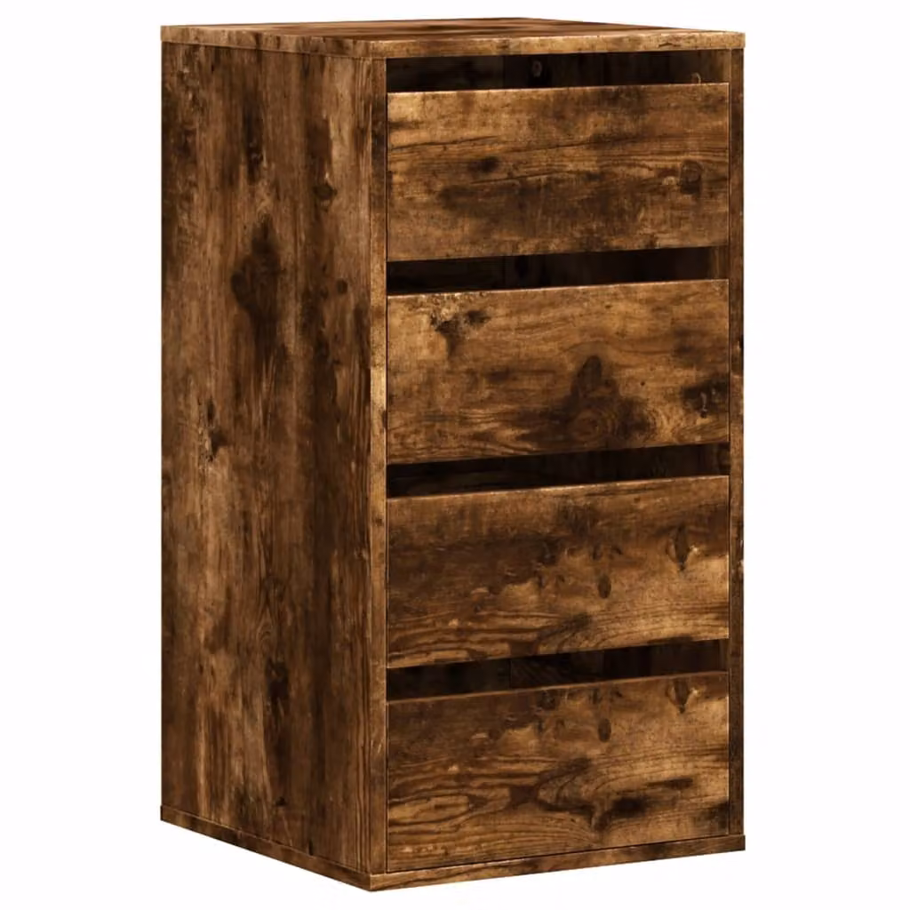 Cassettiera Angolare Rovere Fumo 40x41x76cm Legno Multistrato