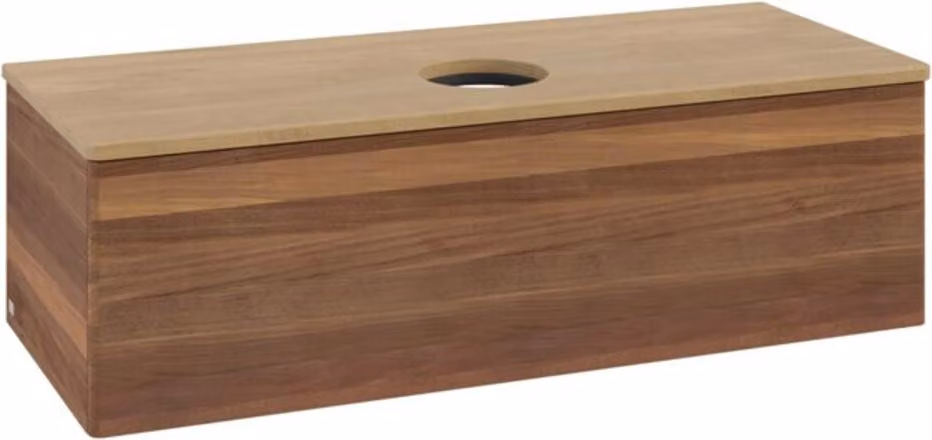 V&B Mobiletto senza struttura frontale, con illuminazione Antao 120x36x50cm, colore WBP hon. Oa, w. wal