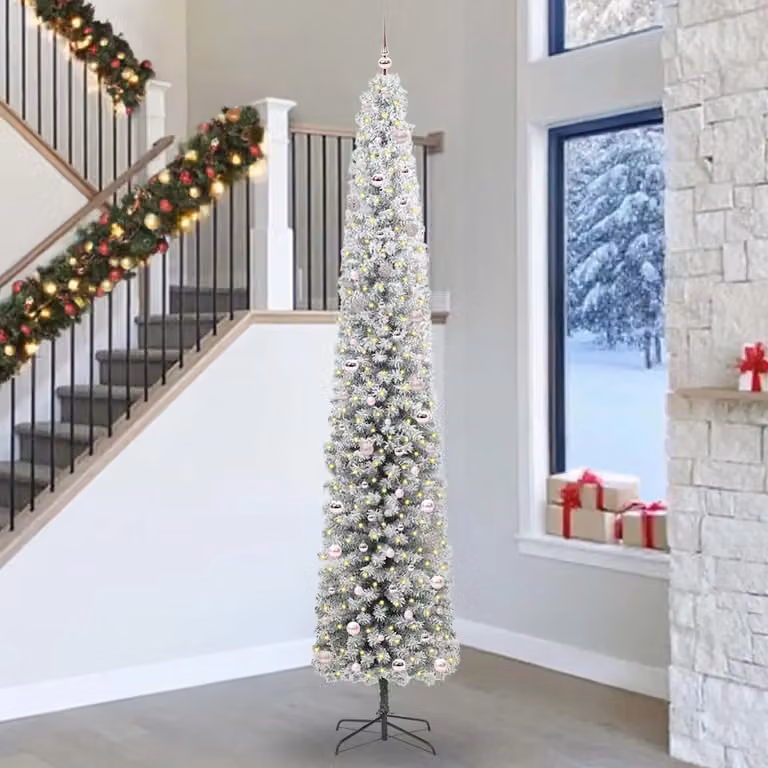 Albero di Natale artificiale moderno vidaXL verde con 300 LED luce bianca calda, Altezza: 300 cm