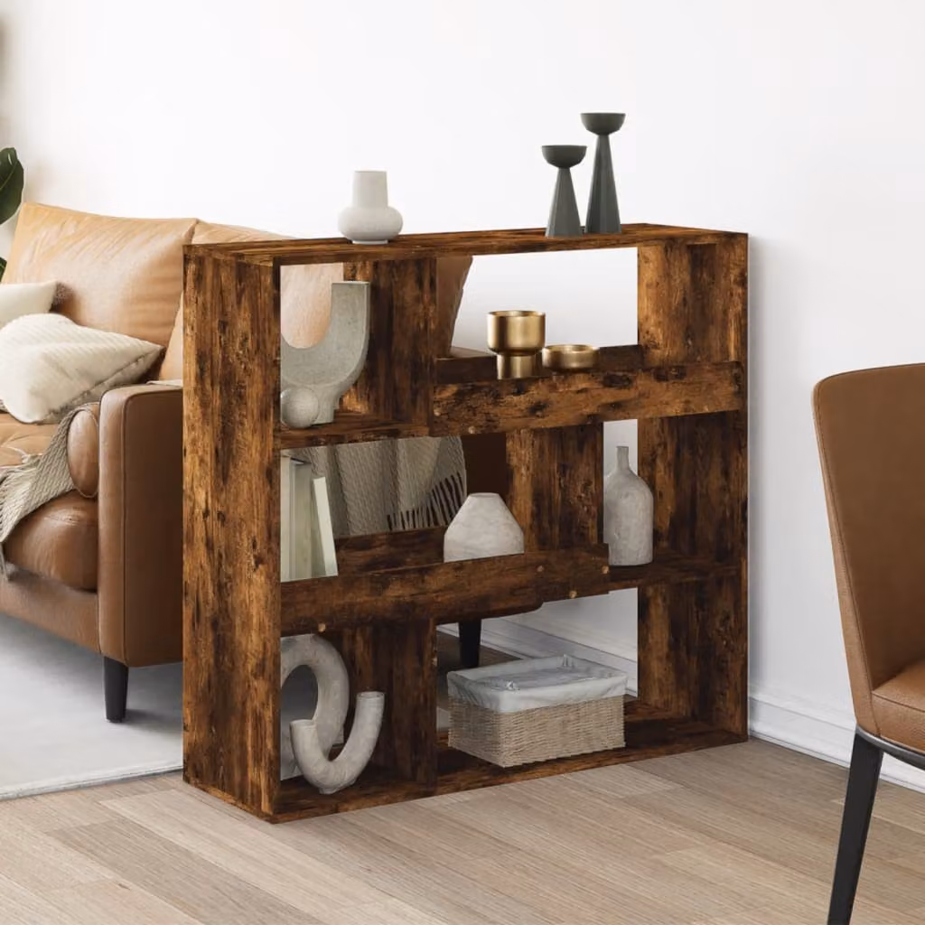 Libreria moderna vidaXL in legno e MDF color marrone, da appendere al muro, L 100 cm x P 33 cm x H 94,5 cm
