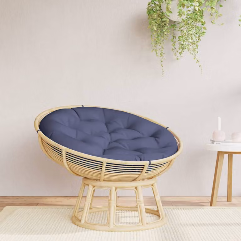 vidaXL Cuscino Rotondo Blu in Poliestere Idrorepellente e Traspirante Ø 100 x 11 cm