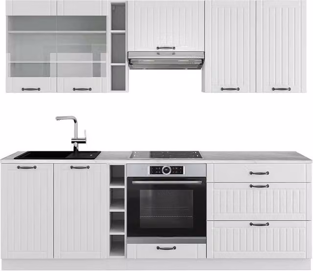 Cucina componibile Fame-Line Vicco Bianco rustico, L: 235 cm – 1