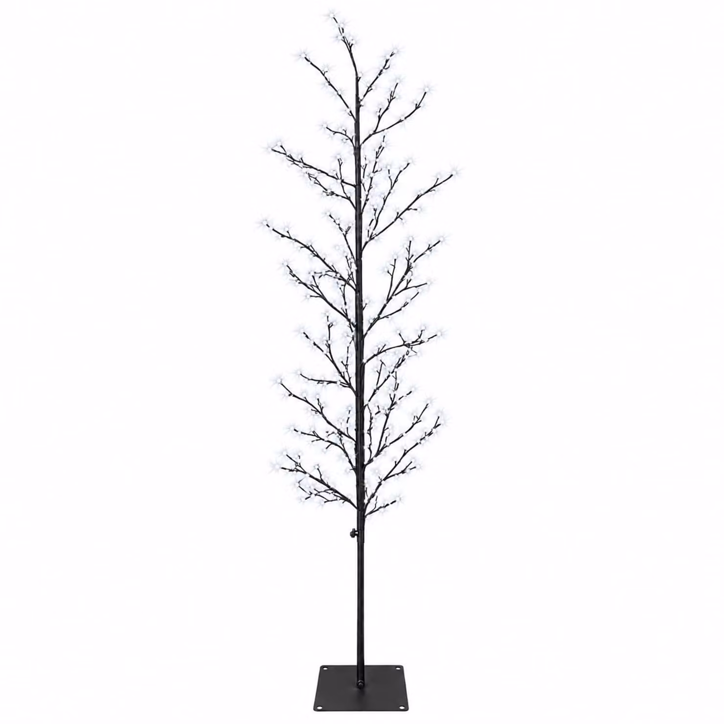 vidaXL Albero di Natale a betulla Nero 180 cm Acciaio 459 LED