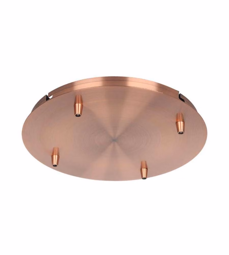 V-TAC Rosone per Lampadario in Acciaio d:300*h:25mm con 4 Fori Colore Rame