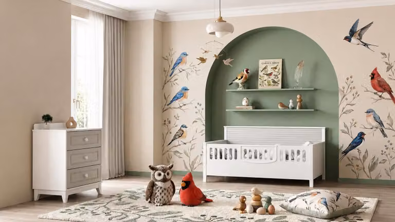 Set completo per cameretta dei bambini: lettino e comò per neonati
