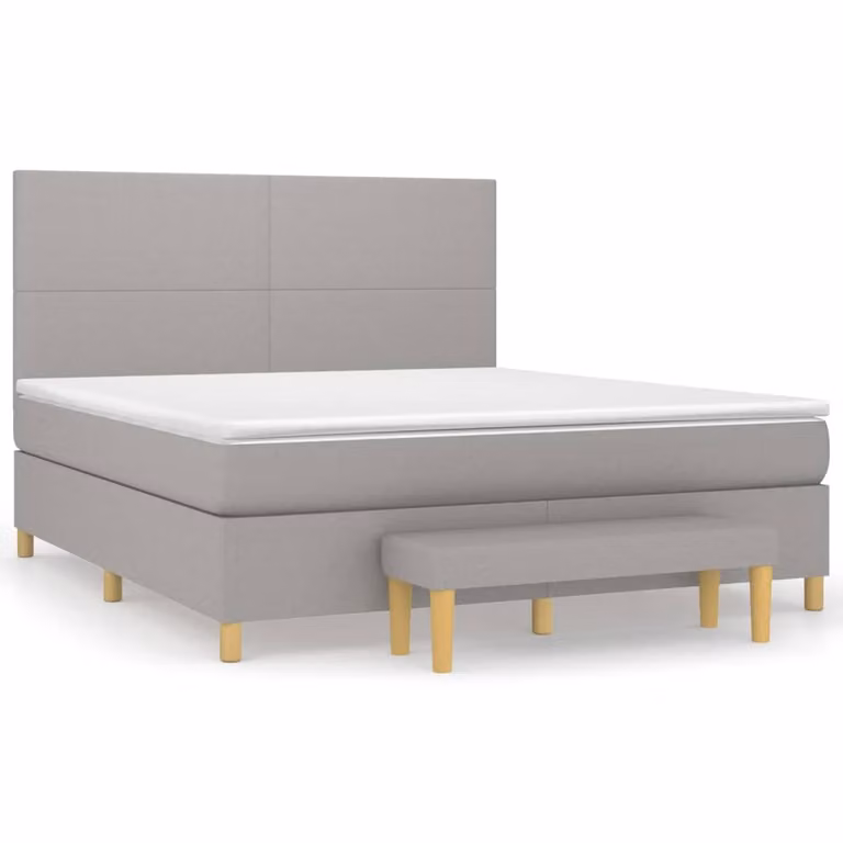 Giroletto a Molle con Materasso Grigio Chiaro180x200 cm Tessuto