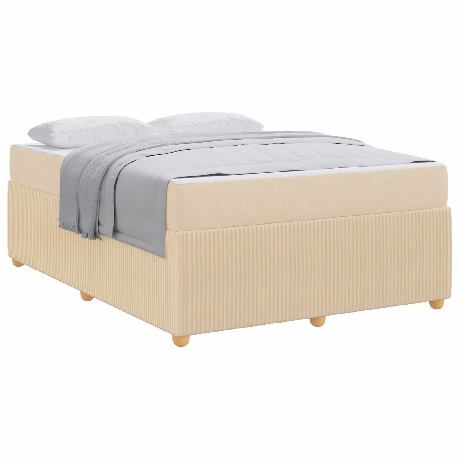 Struttura del letto imbottita vidaXL in tessuto beige L 160 x P 200 cm