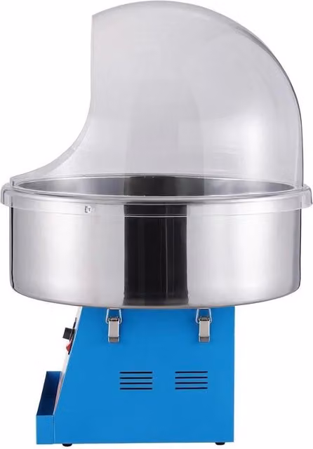 Macchina Zucchero Filato Elettrica 1000W Coperchio Ciotola Acciaio Inox Paletta Compleanno Feste Blu