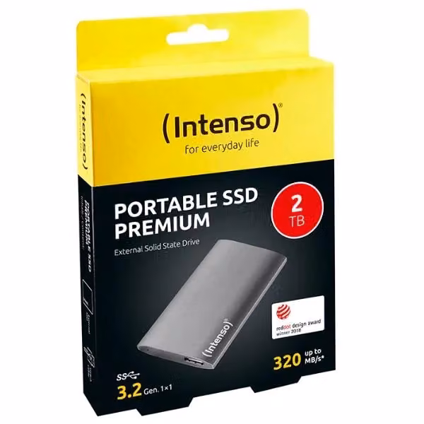 SSD esterno Intenso SATA-USB 3.0 da 2TB, colore grigio – 2