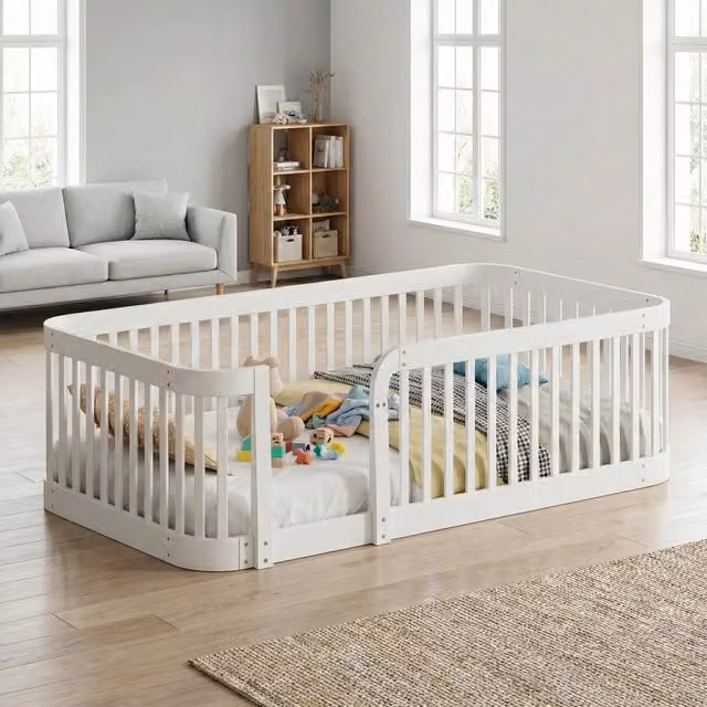 Recinto modulare e configurabile FOLYNA per bambini in metallo bianco, L: 205 cm, P: 145 cm, H: 52 cm