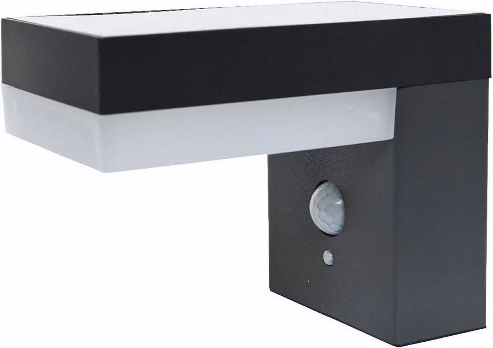 Lampada da parete solare con rilevatore max 600lm 3200k 10x16,5x13cm edm