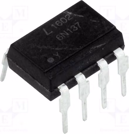 1x Optoisolatore DIP8 6N137-L, optoisolatore con uscita digitale, 5kV. Canali: 1, montaggio su circuito stampato (THT)