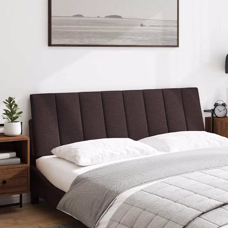 vidaXL Cuscino Testiera Hanko Marrone Scuro 160 cm in Tessuto