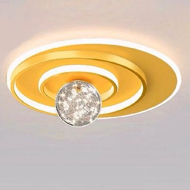Plafoniera LED Trade Shop Traesio Oro con Design a Spirale e Sfera, Luce Naturale 48W