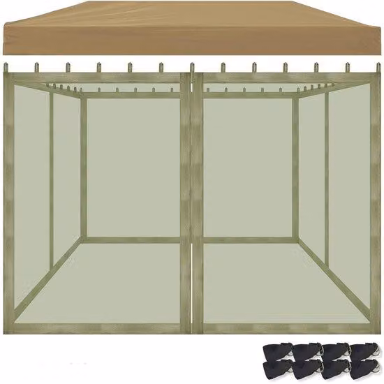Copertura esterna, 4 pezzi, verde, 300x360 cm, con cerniera