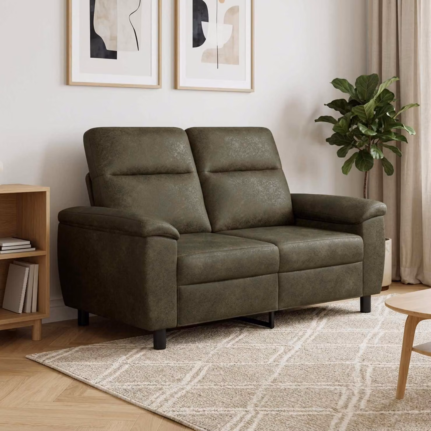 Divano moderno vidaXL in ecopelle verde con struttura in metallo per soggiorno L: 158 cm, P: 90 cm, H: 95 cm