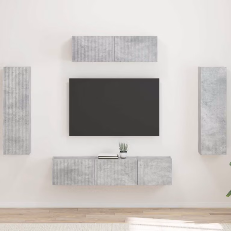 Mobile TV moderno vidaXL in legno, Grigio, per soggiorno e camera da letto