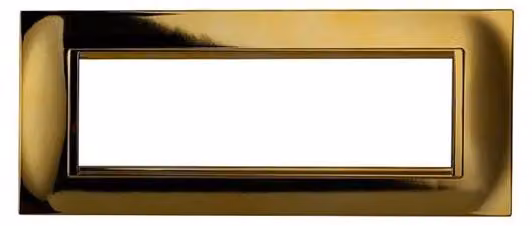 Placca compatibile Bticino Livinglight 7 moduli plastica quadrata colore oro lucido