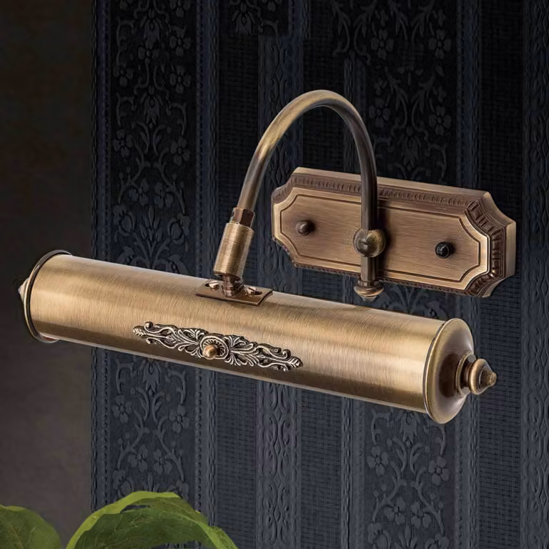 ORION Lampada per quadri Gustav ottone antico, 30cm Gustav, dimmerabile, Bronzo / Ottone antico, Soggiorno / Sala da pranzo, Ottone, Antico, Applique