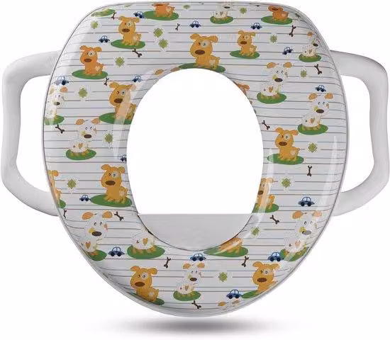 Sedile per l'addestramento alla toilette - Ausilio per l'addestramento - Sedile di supporto - Bambini piccoli - Morbida imbottitura - Per WC standard