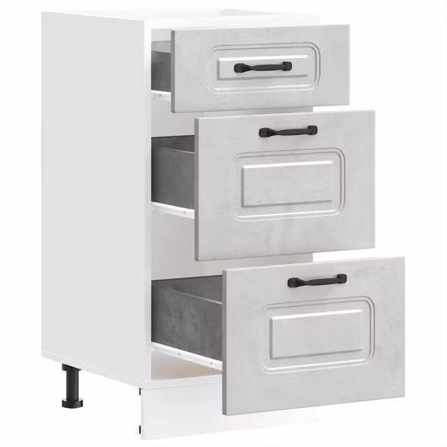 Mobile da cucina Kalmar in legno composito grigio, stile moderno con ante e cassetti, L: 40 cm, P: 46 cm, H: 81,5 cm