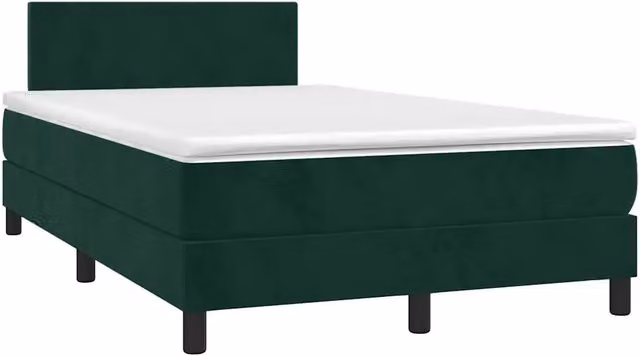 Letto Ibrido con Materasso e LED vidaXL in Velluto Verde, L/P/H: 120 x 200 x 78 cm – 2