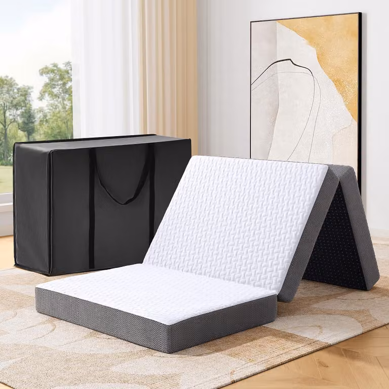 Materasso pieghevole 140x200x15 cm, in memory foam, ideale come letto per ospiti, lavabile