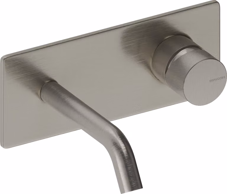 SANYCCES LOOP K Miscelatore da incasso per lavabo ColdOpen con sporgenza di 14 cm, nichel spazzolato