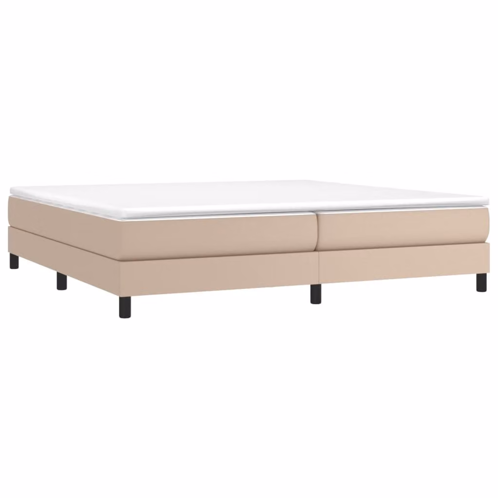 Giroletto a Molle con Materasso Cappuccino 200x200cm Pelle finta
