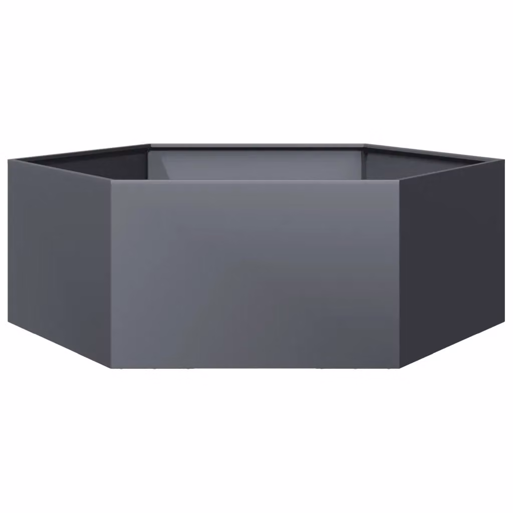 Fioriera da giardino esagonale Design Mania in acciaio antracite L/P/H: 138 x 120 x 45 cm – 2