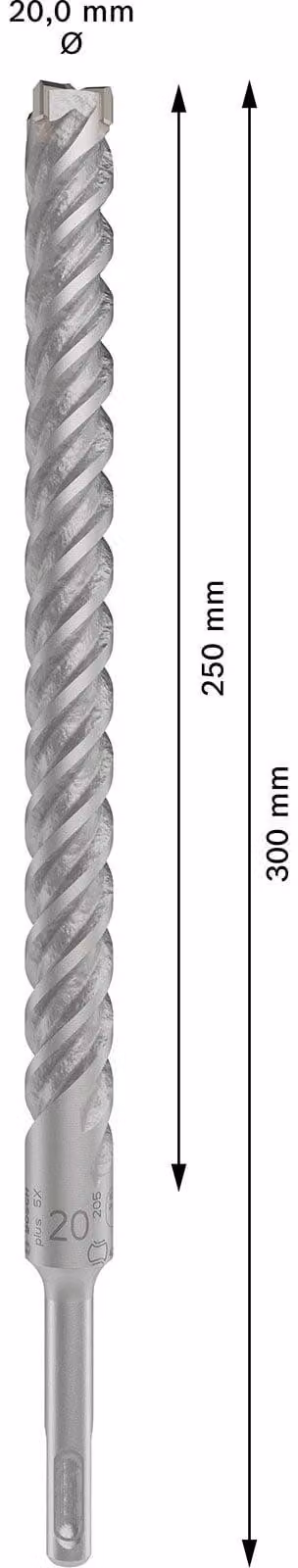 PRO SDS plus-5X Trapano a percussione, 20 x 250 x 300 mm