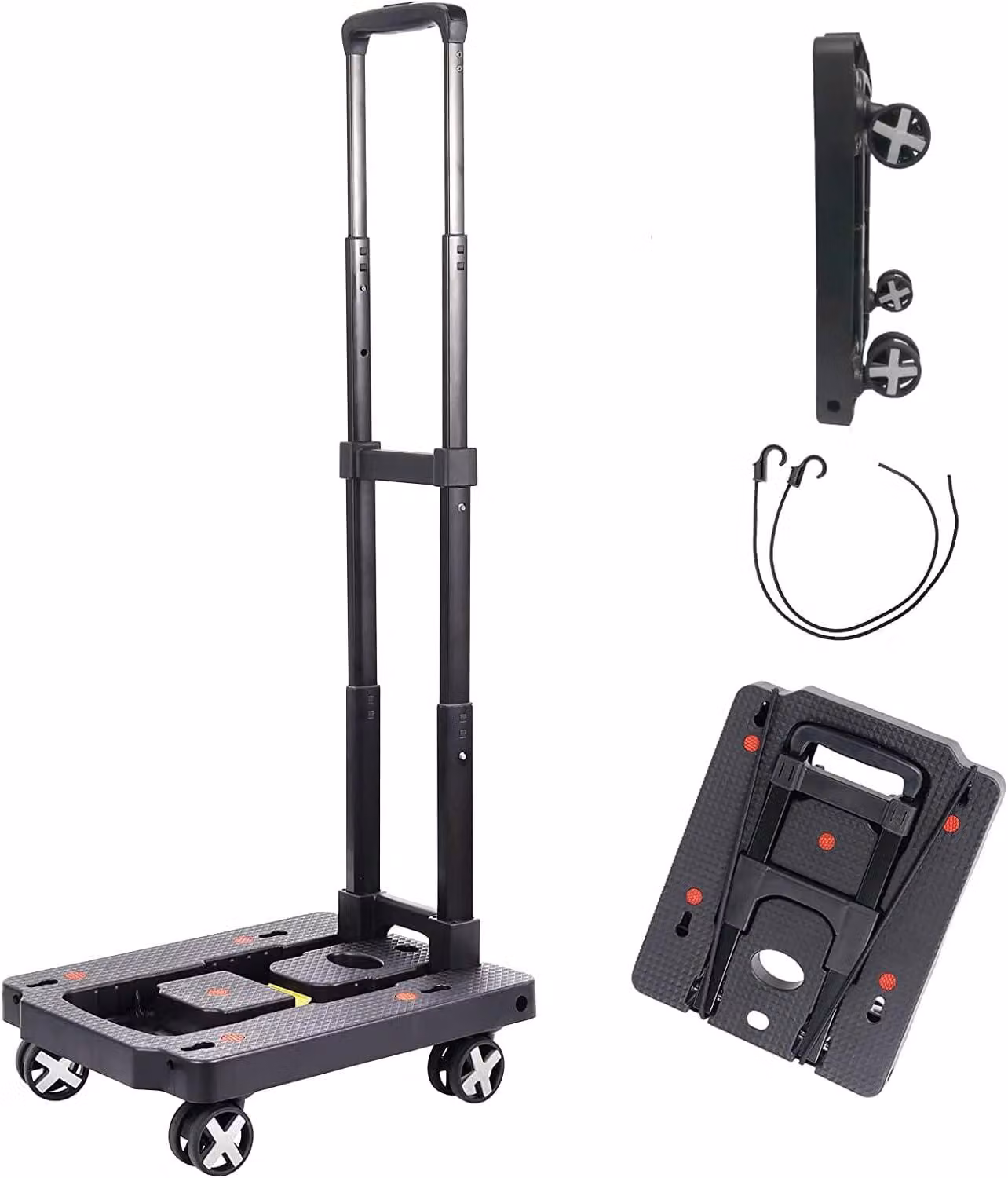 Carrello pieghevole da 50 kg, carrello trasportabile con maniglia, ideale per la spesa