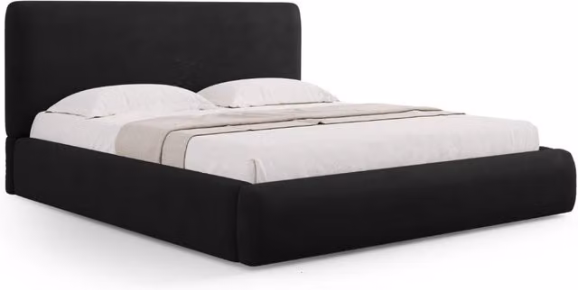 Letto con cassettone e testiera Colonel Cosmopolitan Design in ciniglia nero L/P: 200 x 200 cm
