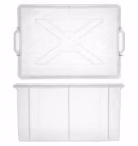 GIGANPLAST Cassetta Box Con Coperchio In Polipropilene Trasparente Cm 55X29X40
