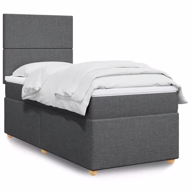 Letto Ibrido con Giroletto a Molle e Materasso vidaXL, Grigio e Bianco, L/P/H: 90 x 190 x 150,5 cm