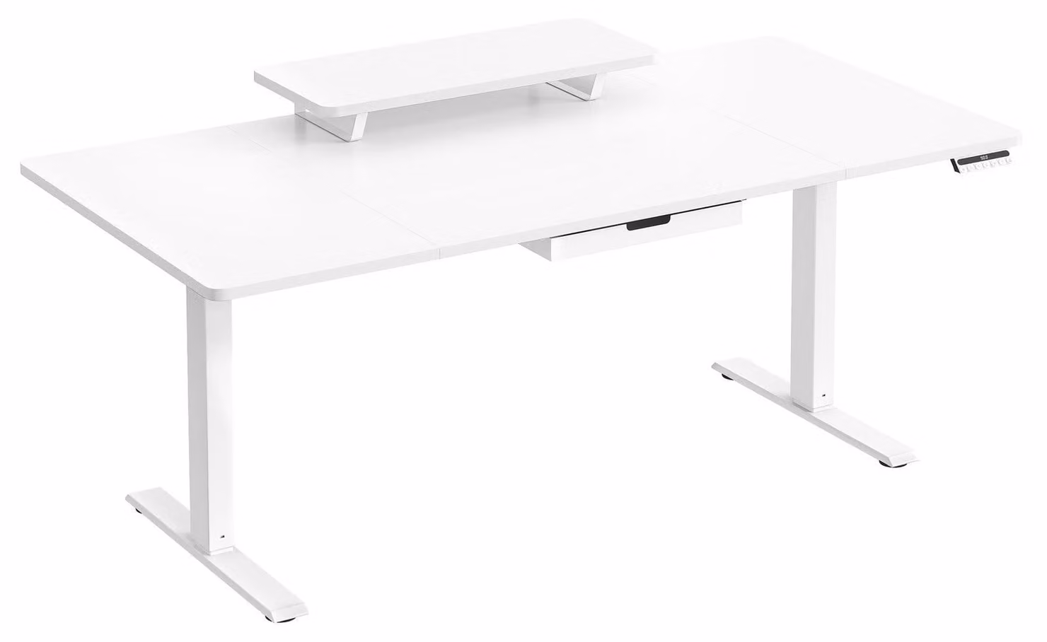 Scrivania regolabile in altezza elettricamente, con supporto per monitor | Bianco | 160x80x72-120 cm