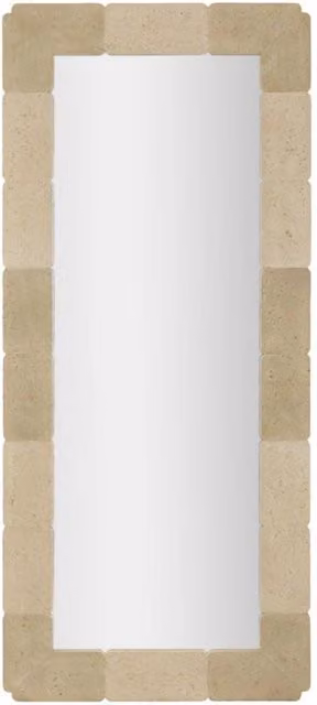 Specchio da parete rettangolare in poliresina effetto pietra 70x160 cm