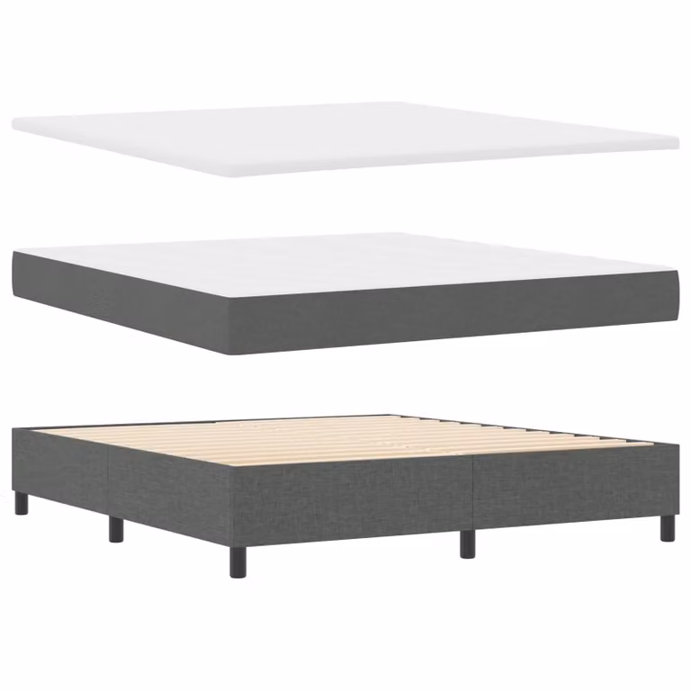 Letto a molle con strisce LED e porte USB vidaXL, Grigio, L/P: 180 x 200 cm