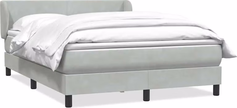 Maison Exclusive - Giroletto a Molle con Materasso Grigio Chiaro 160x210cm Velluto