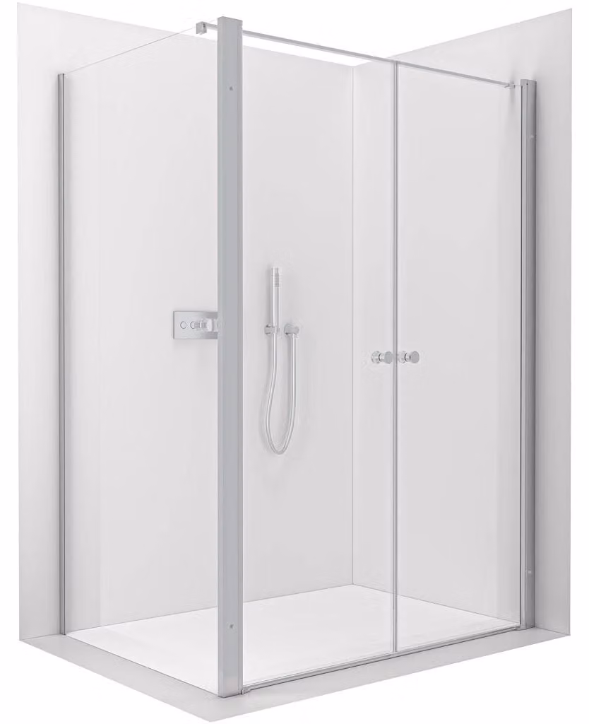 Cabina doccia Antelo L - L/P - vetro da 6 mm - cromato, vetro trasparente - 88x90 cm - girevole