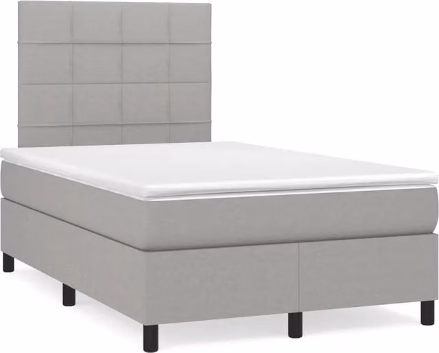 Letto Ibrido vidaXL con Struttura in Legno di Pino e Materasso Grigio e Bianco L/P/H: 120 x 200 x 4 cm