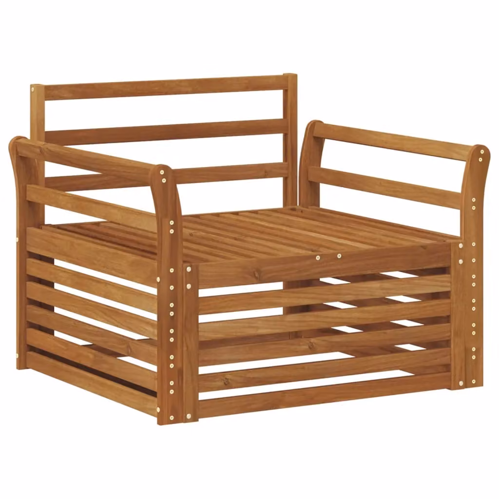 Set di 2 Divani da Esterno in Legno di Acacia Naturale per Giardino e Terrazzo Colore Marrone – 2